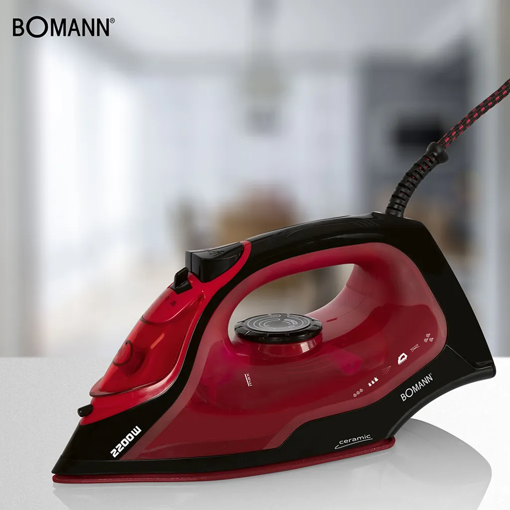 BOMANN Dampfbügelautomat DB 6035 CB Schwarz/rot Dampf Bügeleisen 7 Funktionen – Bild 6