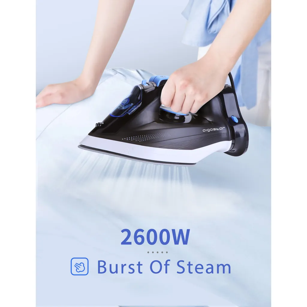 Aigostar SEAN 31QNM/ 199418 Kabelloses DampfbÃ1/4geleisen, Keramiksohle, 2600 Watt, Vertikaldampf, Anti-Kalk – Bild 4