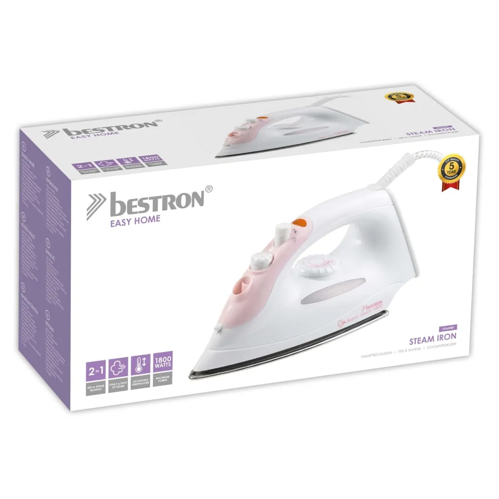 Bestron Dampfbügeleisen AEA6088P 1800 W Weiß Und Rosa – Bild 8