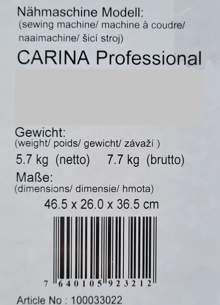 Carina Professional Blue Computer-Nähmaschine – Bild 12