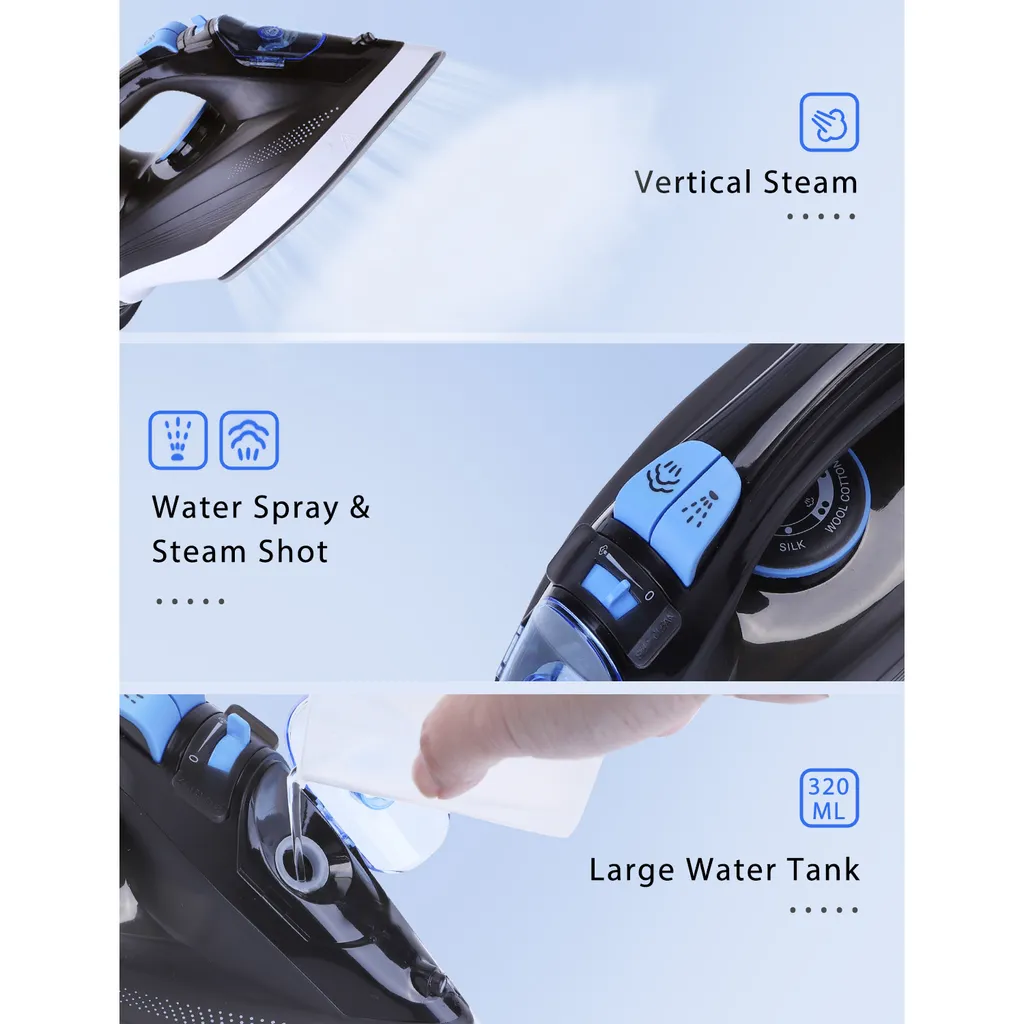 Aigostar SEAN 31QNM/ 199418 Kabelloses DampfbÃ1/4geleisen, Keramiksohle, 2600 Watt, Vertikaldampf, Anti-Kalk – Bild 5