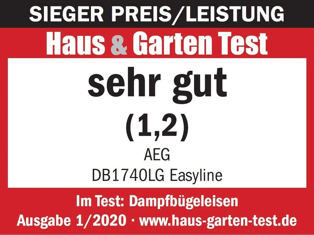 AEG DB1740 Dampfbügeleisen, Keramiksohle, 2400 Watt, Vertikaldampf, Anti-Kalk, Abschaltautomatik – Bild 8