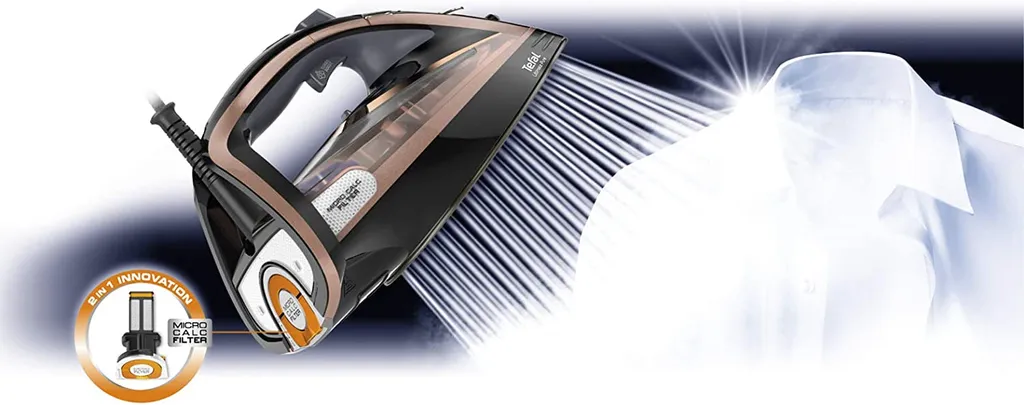 Tefal Ultimate Pure FV9845 Dampfbgeleisen (Dampfbgeleisen, Durilium Autoclean Soleplate, 3 M, 260 G/min, Schwarz, Kupfer, 60 G/min) – Bild 3