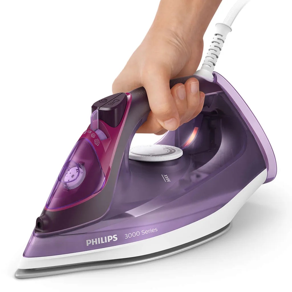 Philips Bügeleisen 3000 Series Mit Keramikbügelsohle, 40 G/min Konstanter Dampf, 2600 W, Violett (DST3041/30) – Bild 4