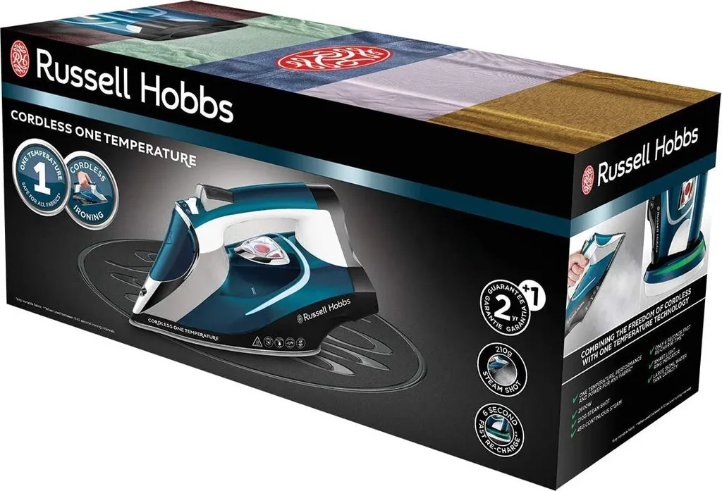 RUSSELL HOBBS Dampfbügeleisen Kabellos Cordless One Temp 26020-56 2600W Akku – Bild 2