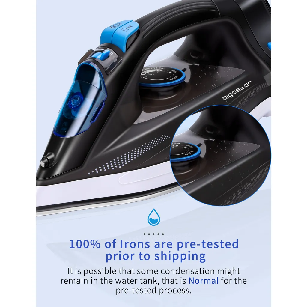 Aigostar SEAN 31QNM/ 199418 Kabelloses DampfbÃ1/4geleisen, Keramiksohle, 2600 Watt, Vertikaldampf, Anti-Kalk – Bild 8