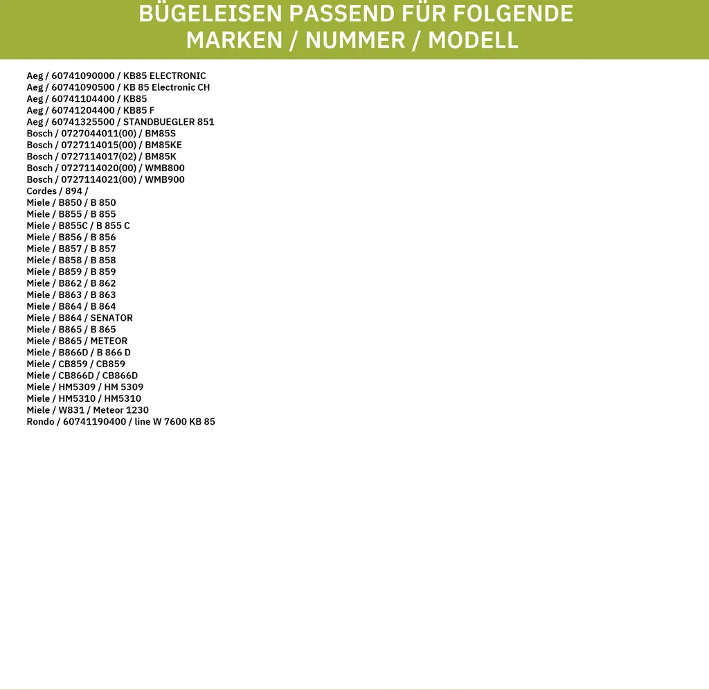 Bügeltuch Universal Bügelautomat 85cm Baumwolle AEG Electrolux 8996470168700 Miele1566620 Bosch Siemens 00450183 – Bild 3