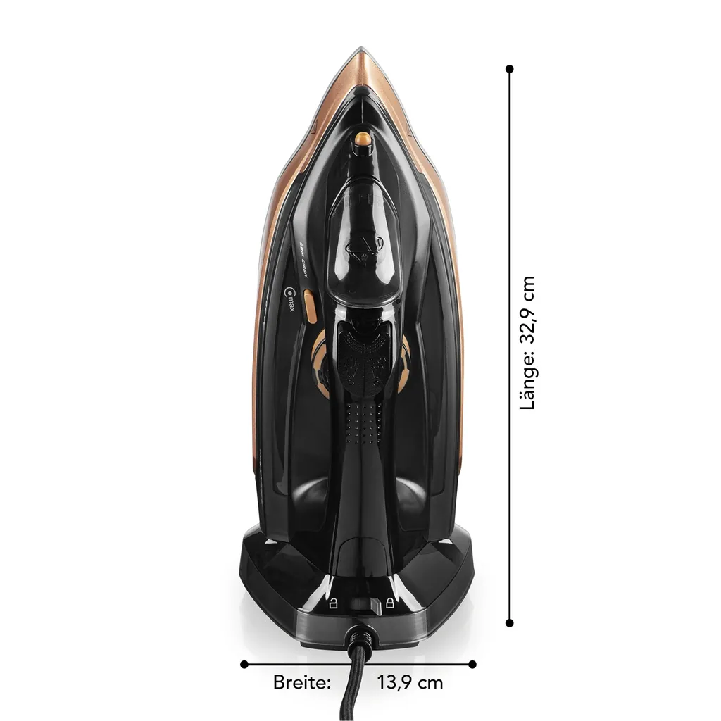 MAXXMEE Dampfbügeleisen - Mit Tropfstopp-, Antikalk- Und Selbstreinigungsfunktion Dampfbügeleisen Bügeleisen Kabellos Antikalk Selbstreinigung Tropfstop Keramik – Bild 6