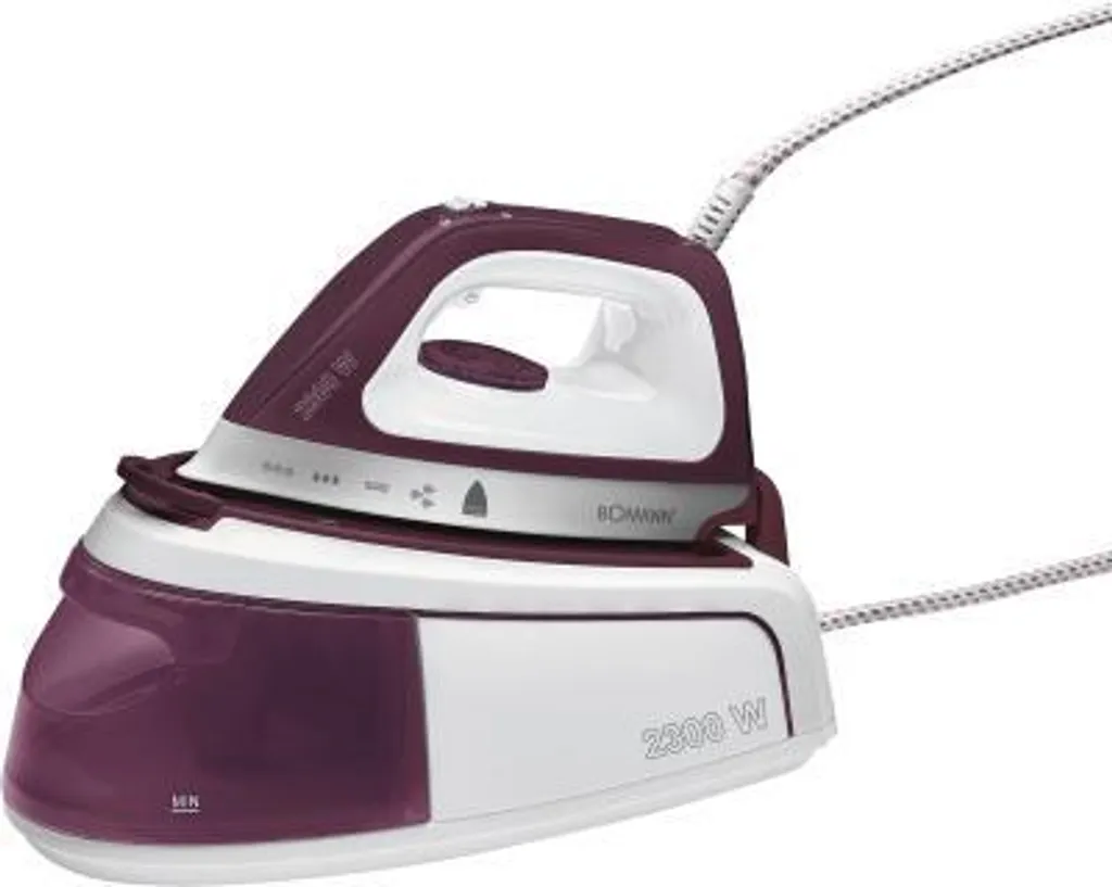 Bomann DBS 6034 CB Dampfbügelstation, Superglide-Keramiksohle, 3,5 Bar Dampfdruck, Elektronisches Anti-Tropf-System, 2300W, Weiß-flieder – Bild 13