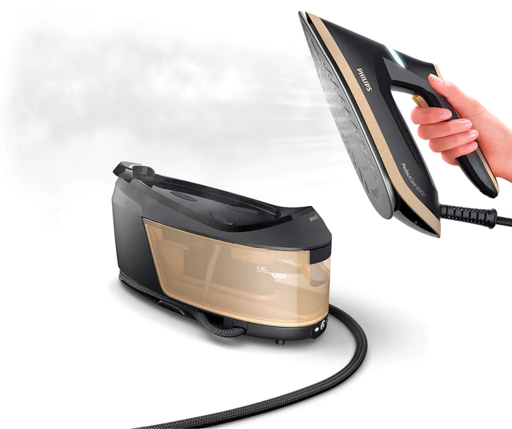 Philips PerfectCare Bügelstation, Keramikbügelsohle, 130 G/min Konstanter. Dampf, 8.0 Bar, 2400 W, Schwarz (PSG6064/80) – Bild 4