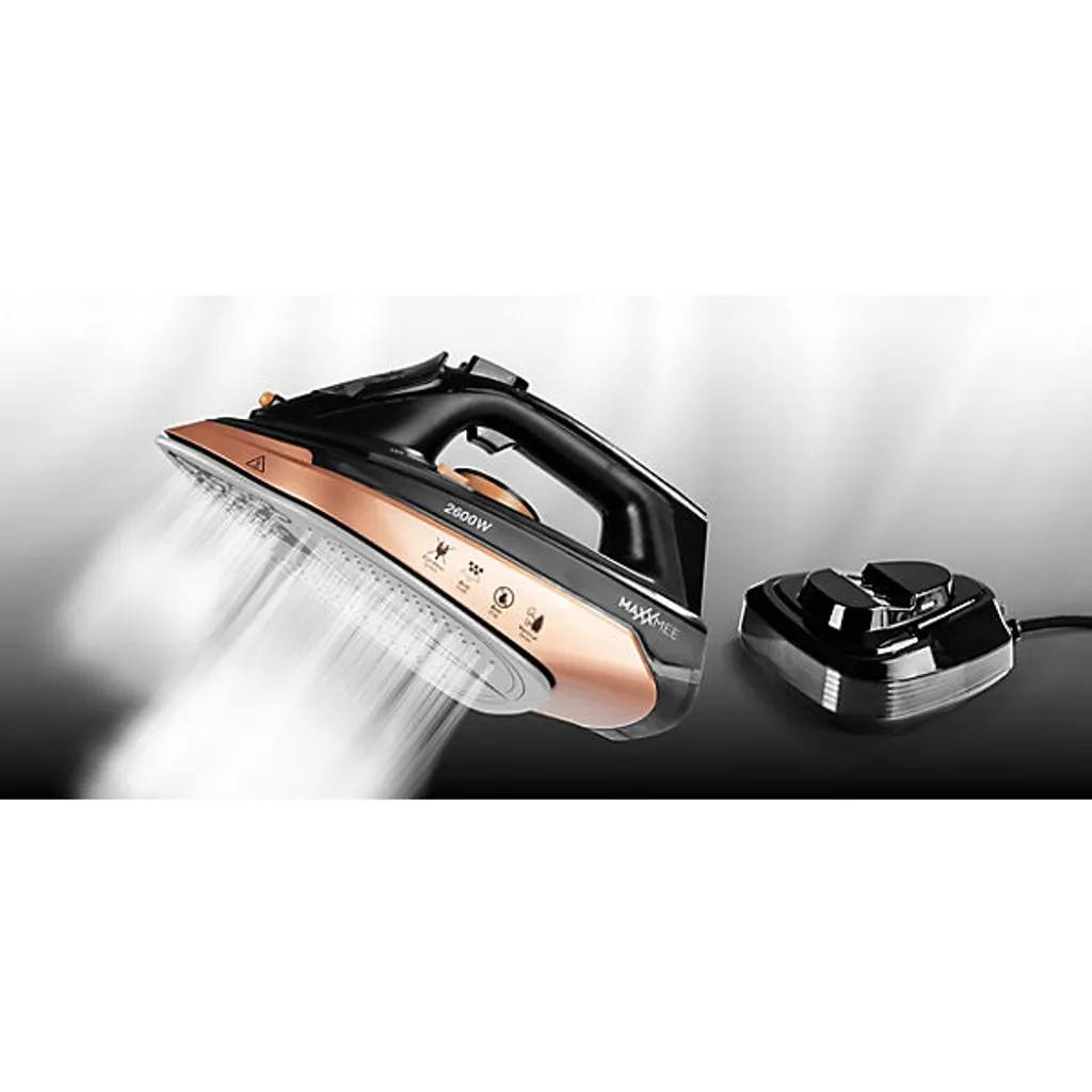 MAXXMEE Dampfbügeleisen - Mit Tropfstopp-, Antikalk- Und Selbstreinigungsfunktion Dampfbügeleisen Bügeleisen Kabellos Antikalk Selbstreinigung Tropfstop Keramik – Bild 9