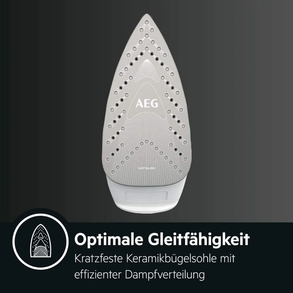AEG DB1740 Dampfbügeleisen, Keramiksohle, 2400 Watt, Vertikaldampf, Anti-Kalk, Abschaltautomatik – Bild 5
