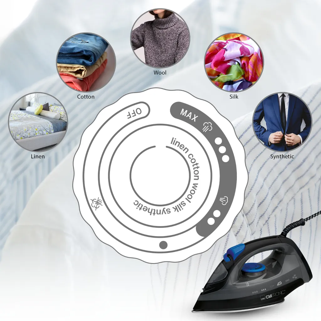 Clatronic Dampfbügelautomat 1800W DB 3703 Schwarz-blau – Bild 4