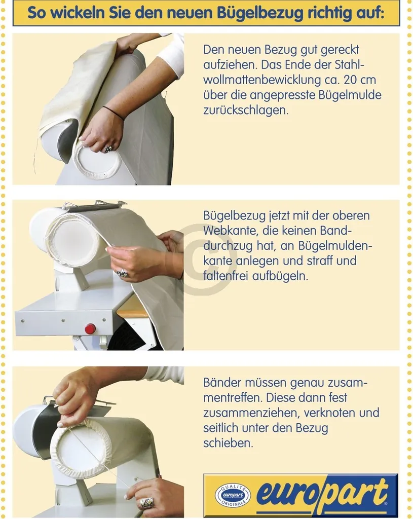 Bügeltuch Universal Bügelautomat 85cm Baumwolle AEG Electrolux 8996470168700 Miele1566620 Bosch Siemens 00450183