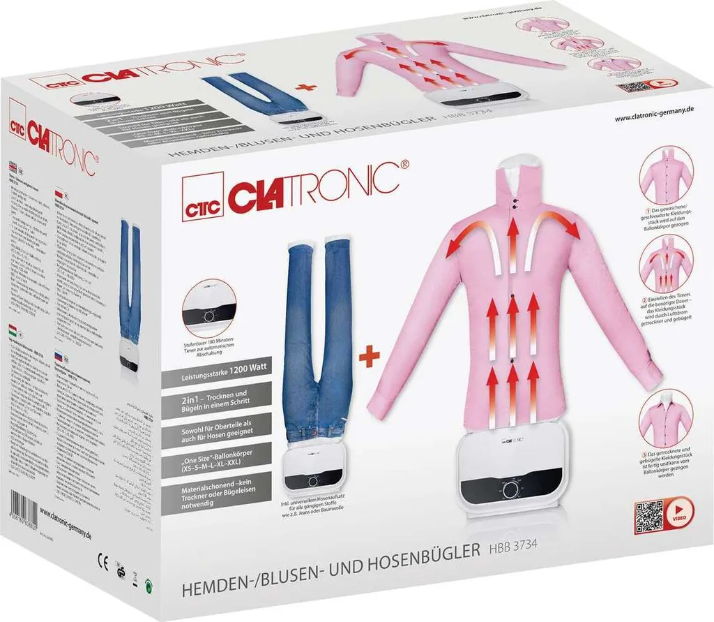 CLATRONIC Hemden-/Blusenbügler HBB 3734 – Bild 5