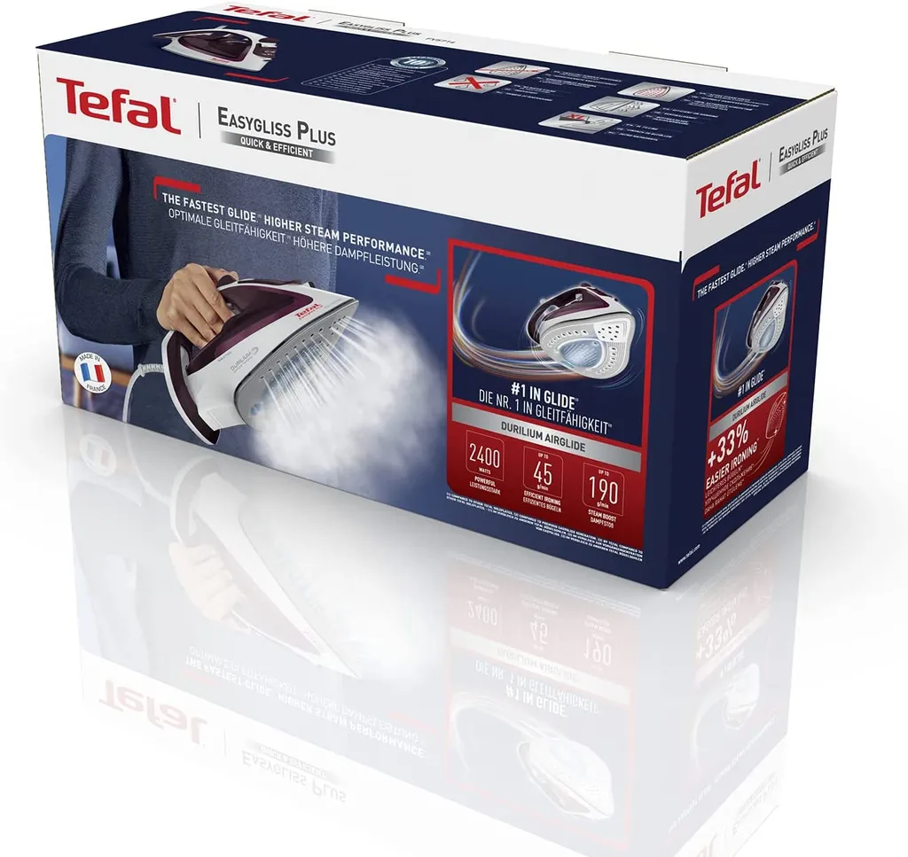 Tefal Dampfbügeleisen Easygliss FV5714 Weiß/beere – Bild 12