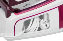 Bomann DBS 6034 CB Dampfbügelstation, Superglide-Keramiksohle, 3,5 Bar Dampfdruck, Elektronisches Anti-Tropf-System, 2300W, Weiß-flieder
